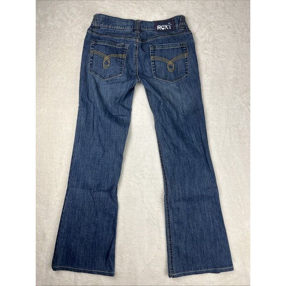 Roxy Sunset Beach Flare Fit Jeans Sz 3 Low Rise Y2K denim Youth - Picture 8 of 10